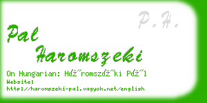 pal haromszeki business card